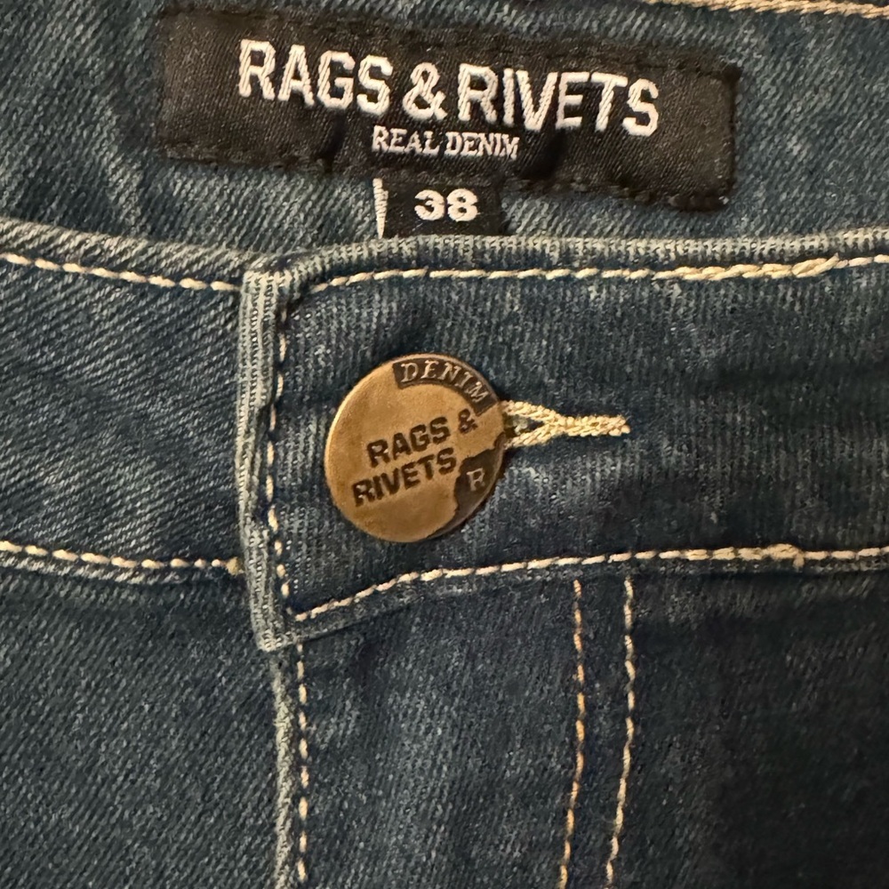 NWT Men Y2K era premium vintage-inspired jeans: Rags & Rivets collection. - Picture 5 of 14